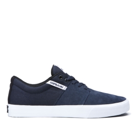 Supra Mens STACKS II VULC Navy/White/white Low Top Shoes | CA-72140